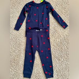 Baby GAP 18-24 months pajama set Blue red hearts